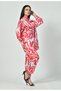 Red Swirl Print Modest Co-Ord Set Japanese Satin Trendy Modest Western Wear - 3