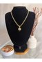 Four Leaf Clover Detailed Evil Eye Beaded Gold Color Women's Steel Necklace - 2