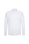 White Comfort Fit Button down Collar 100% Cotton Long Sleeve Linen Shirt - 2