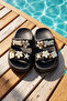 Children's Stone Detailed Slippers 333-433 Black01 - 3