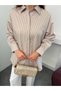 Women's Vertical Striped Shirt Collar Long Sleeve Shirt - 4