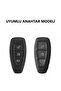 Ford Compatible Focus, Fiesta, Mondeo, Kuga, C Max, B Max, S Max, Striped Silicone Key Cover (Black Red) - 2