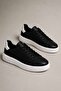 Men's Genuine Leather Sneaker Daily Sports Shoes Black Thick Sole Lightweight Comfortable Casual Lfn-Rs2006 - 2