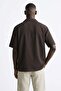 Men's Short Sleeve Oversize Aeorobin Shirt - Brown - 2