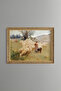 Woman and Sheep Herd - Vintage Patterned Painting - Fine Model