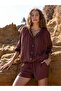 Kaya Buttoned Blouse - Bordo