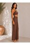 Women's Linen Set with Straps, Bustier and Pants, Two-Piece Summer Set - 3