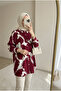 Women's Premium Contrast Patterned Oversize Shirt Collar Hijab Tunic Comfortable Fit - 4