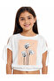 Girl's Blouse Original Printed Blouse with Straps from the Shoulders Ecru - Salmon - 2