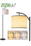 LED Floor Lamp 9W with 3 Color Temperatures Nordic Simplicity Eye-Protecting Standing Lamp with Linen lampshade - 2