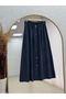Aksev Shirt, Zippered Skirt, Buttoned Suit - Mf605 Navy Blue - 5