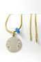 Gold Color Framed Ayetel Kürsi & Special Design Hilye-I Şerif Written 316L Stainless Steel 3.5 cm Circle Pendant |   60 cm Italian Crushed Chain - 8