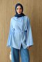 Women's Cross Collar Hidden Button Hijab Shirt - 4