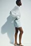 Linen-blend paper bag shorts