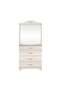Ariana 4 Drawers Kids Dresser With Mirror Durable Vanity Table Young Dresser With Storage Modern Design Bedroom Furniture L80Xw40Xh174Cm-Light Oak - 4