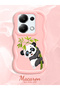 Poco M6 Pro 4g Compatible Case Camera Protector Pink Silicone Couple Phone Case Panda Pattern - 2
