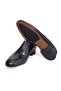 Black Color Lace-Up Genuine Leather Men's Shoes - 3