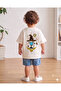 Children's Oversize White T-Shirt with Front and Back Print, Wizard Theme, 100% Cotton, Unisex