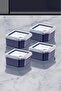gme shop حاوية تخزين Q-Box مكونة من 4 قطع باللون الأزرق الداكن 350 مل 1073147 - 3