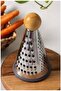 Gme Shop Wooden Handle Grater – Stainless Steel, 4-Sided Multifunctional Kitchen Grater, Durable and E - 3