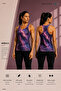Crew Neck Patterned Zero Sleeve Standard Fit Women's Sports Athlete