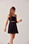 Girl's Sequined Skirt Set with Strap Blouse and Skirt