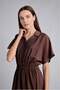 A-Line Jacket Collar Gathered Waist Batwing Sleeve Midi Dress H8736Ax26Au - 5