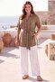 Waist Tie Detail Slit Large Size Jacket Mink - 2