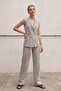 My Fashion Striped Shawl Collar Vest and Wide Leg Pants Set - 4