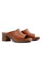 45254 Genuine Leather Tan Women's Slippers - 5