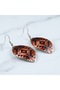100% Handmade Copper |   Copper Orange Navy Blue Diamond Pattern Dangle Earrings |   100% Handmade Copper - 5