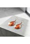 Copper Orange Minimal Floral Pattern Dangle Earrings |   100% Handmade Copper 710 - 6