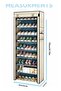 9-Tier Shoe Organizer With Dustproof Canvas Cover 45-Pair Capacity - Cream - 4