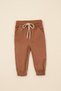 Boys' Woven Jogger Pants with Elastic Waist and Tie Detail