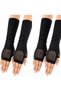 Women’s Black Fingerless Long Arm Sleeves with Mesh Wrist Detail