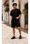 Men's Plain Shorts+Crew Neck T-Shirt Stylish Summer Comfortable Fit Casual Shorts+T-Shirt Two-Piece Set - 2