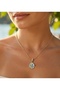 Pearl and Leaf Symbol Turquoise Steel Necklace - Gold - 2