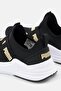 Kids Boy Wired Run Slip On Training Sports Shoe, Black/Gold Combo - 2