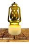 (ex18)Ramadan LED Candle Light, Retro Lantern with Moon Star Hollow Out, Eid Mubarak Golden Night Light, Muslim Islamic Home Tabletop Decor Lamp