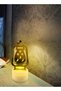 (ex18)Ramadan LED Candle Light, Retro Lantern with Moon Star Hollow Out, Eid Mubarak Golden Night Light, Muslim Islamic Home Tabletop Decor Lamp - 4