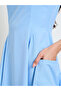 Blue Sleeveless Pocketed Midi Dress - 4