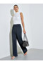 Charcoal High Rise Straight Leg Trousers