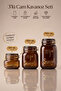 Set of 3 Glass Storage Jars |   Amber Glass Jar with Locking Lid and Silicone Gasket |   Airtight Kitchen Storage Container - 2