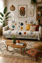Multi-Purpose Modern Bohemian Velvet Sofa Cover,Sofa Bed Cover Picnic Cover Tablecloth Non-Slip with Sponge 165X216 - 3