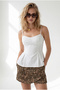 Women's White Adjustable Strap Pleated Detailed Tok Blouse Blz-19003428 - 2