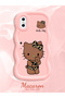iPhone X Compatible Case Camera Protector Pink Silicone Couple Phone Case Kitty Pattern - 2