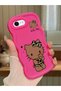 iPhone Se 2022 Compatible Case Camera Protector Red Silicone Couple Phone Case Kitty Pattern