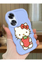 Oppo A60 Compatible Case Camera Protector Blue Silicone Couple Phone Case Kitty Pattern