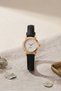 Leny Women's Wristwatch Gold Case Black Thin Band White Dial Minimal Classic Quartz Stylish Casual Women's Watch - 7