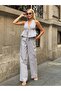 Striped Halter Neck Tie-Up Peplum Crop Blouse - Black/White